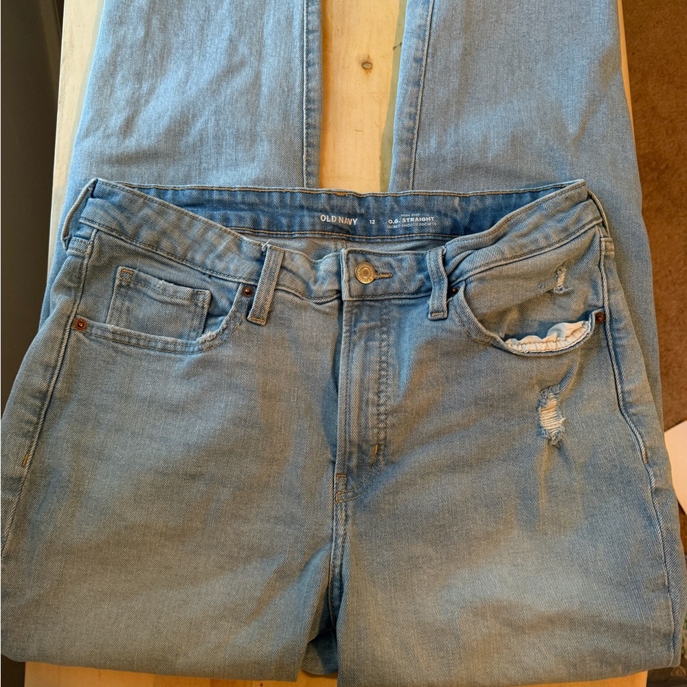 Old Navy Light Blue High-Rise Straight Jeans
